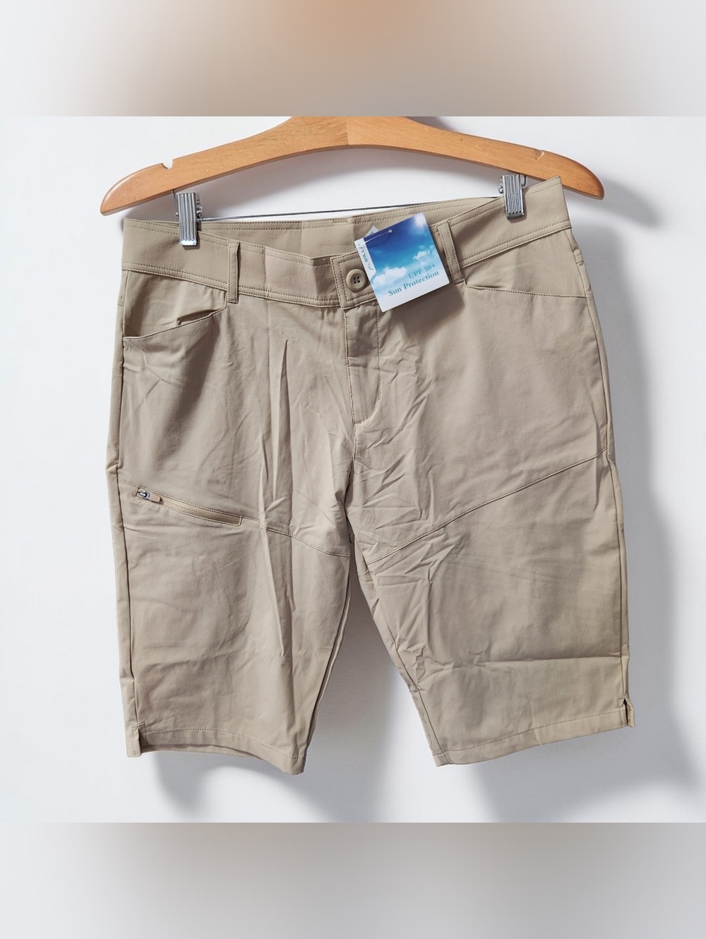 Willit UPF 50 Stretch Bermuda Shorts Womens 12 Summer Khaki Golf Hiking 32x13